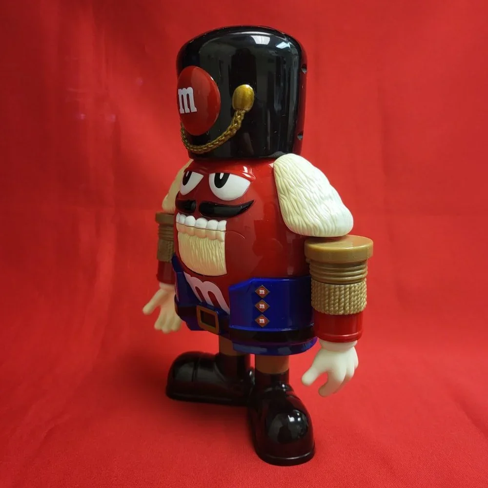 M&M's Candy Dispenser Nutcracker Sweet Holiday Blue Character with Red Holiday S